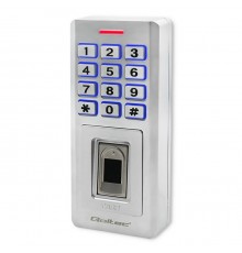 Qoltec 52447 Code lock OBERON with fingerprint reader | RFID | Code | Card | key fob | Doorbell | IP68 | EM