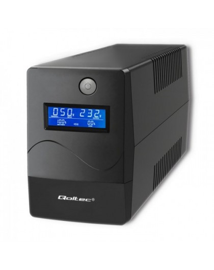 Qoltec Monolith uninterruptible power supply (UPS) Double-conversion (Online) 1 kVA 600 W 2 AC outlet(s)