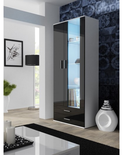 Cama display cabinet SOHO S6 2D2S white/black gloss