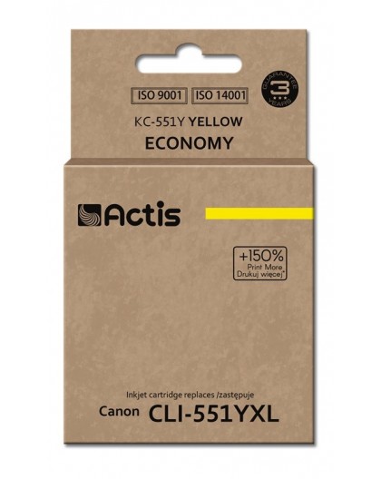 Actis KC-551Y Ink (replacement for Canon CLI-551Y Standard 12 ml yellow)