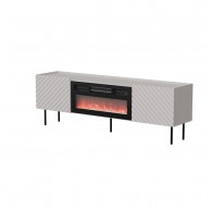 Cama LUCCA TV cabinet 180x40x59 cashmere + black fireplace