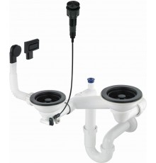 Siphon for 1.5- and 2-bowl granite sink - Space-Saver