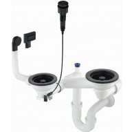 Siphon for 1.5- and 2-bowl granite sink - Space-Saver