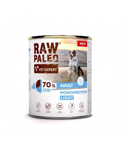 VETEXPERT Raw Paleo Cod Light Monoprotein - wet dog food - 800g
