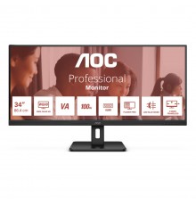 AOC U34E2M computer monitor 86.4 cm (34") 3440 x 1440 pixels Wide Quad HD Black