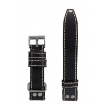 Leather strap Zeppelin Eurofighter, black 22 mm