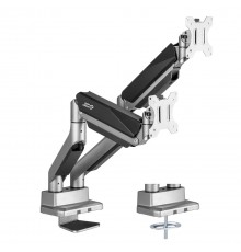 Universal Ergo Office Dual Monitor Desktop Mount, Gas Spring 17"-35" 15kg, VESA 75x75 / 100x100, ER-446
