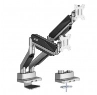 Universal Ergo Office Dual Monitor Desktop Mount, Gas Spring 17"-35" 15kg, VESA 75x75 / 100x100, ER-446