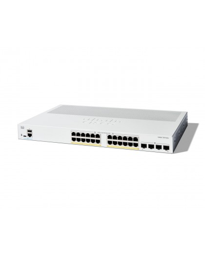Cisco Catalyst 1300-24P-4G Managed Switch, 24 Port GE, PoE, 4x1GE SFP, Limited Lifetime Protection (C1300-24P-4G)