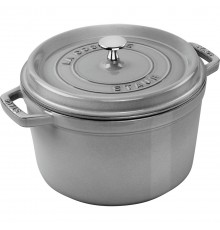 Staub Round Cast Iron Pot - 4.8 ltr, Graphite