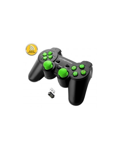 Esperanza EGG108G Gaming Controller Black, Green USB 2.0 Gamepad Analogue / Digital PC, Playstation 3