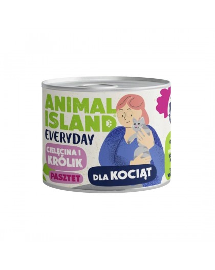 ANIMAL ISLAND Everyday Veal and rabbit for kittens - wet cat food - 185g