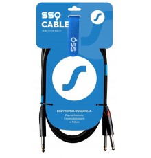SSQ JSJM1 SS-1452 Cable Jack Stereo - 2x Jack Mono 1 m Black