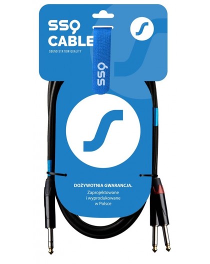 SSQ JSJM1 SS-1452 Cable Jack Stereo - 2x Jack Mono 1 m Black