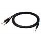 SSQ JSJM1 SS-1452 Cable Jack Stereo - 2x Jack Mono 1 m Black