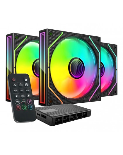 Mars Gaming MF3DPROKIT computer cooling system Computer case Fan 12 cm Black