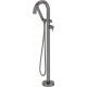 Freestanding bath faucet with shower set