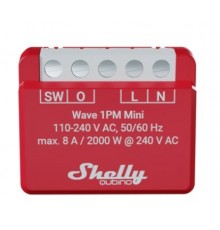 Shelly Qubino Wave 1PM Mini Z-Wave measuring-switching actuator Red