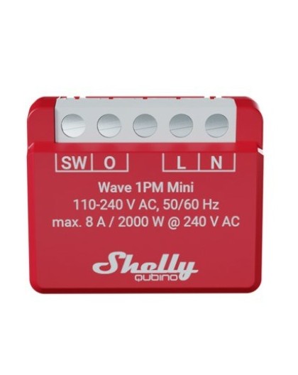 Shelly Qubino Wave 1PM Mini Z-Wave measuring-switching actuator Red