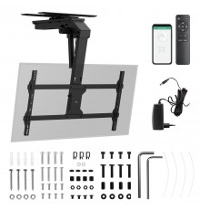 Maclean electric TV mount, ceiling mount, Tuya support, max. VESA 800x400, reg. in pos. +90°~-90°, for TV 43-86", max. 45kg, MC-