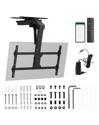 Maclean electric TV mount, ceiling mount, Tuya support, max. VESA 800x400, reg. in pos. +90°~-90°, for TV 43-86", max. 45kg, MC-