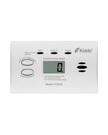 Carbon monoxide detector Kidde K7DCO with display White