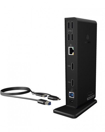 ICY BOX IB-DK2251AC Wired USB 3.2 Gen 2 (3.1 Gen 2) Type-A Black
