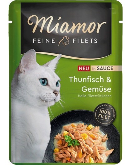 MIAMOR Fine Filets Tuna with vegetables in sauce - wet cat food - 100g