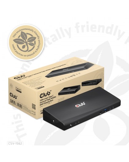 CLUB3D The CSV-1562 is an USB3.2 Gen1 Type-C Universal Triple 4K30Hz Charging Docking Station and is DisplayLink® Certified. The