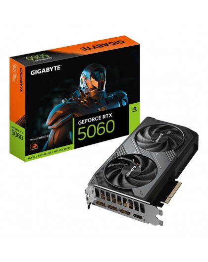 GIGABYTE GeForce RTX 5060 WINDFORCE 8G Graphics Card - 8GB GDDR7, 128bit, PCI-E 5.0, 2497 MHz Core Clock, 3 x DisplayPort, 1 x H
