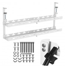 Maclean under-desk cable organizer, max. load 5kg, max. 728mm, 2 levels, white, MC-102 W