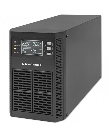 Qoltec Uninterruptible Power Supply (UPS) | 1kVA | 1000W | Power Factor 1.0 | LCD | EPO | USB | Online