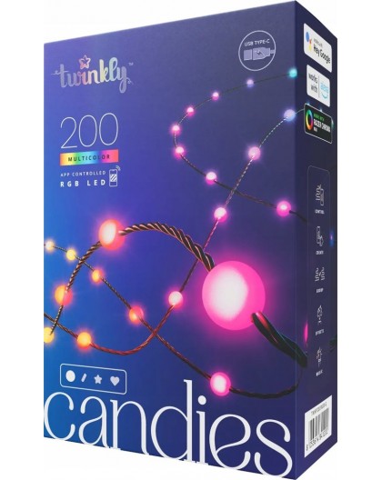 Twinkly Candies LED Christmas tree lights TWKP200RGB-G 6 m 200 lights