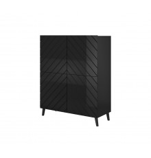 Shelving unit ABETO 100.5 x 40 x 121.5 cm black/gloss black