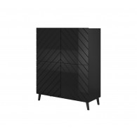 Shelving unit ABETO 100.5 x 40 x 121.5 cm black/gloss black