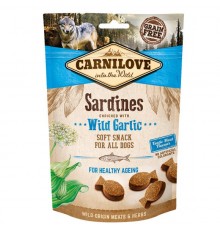 CARNILOVE Semi Moist Snack Sardines Enriched With Wild Garlic - Dog treat with sardines and garlic - 200 g