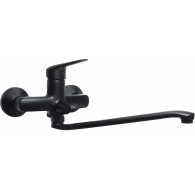 Wall-mounted washbasin mixer with extended spout - hose connection