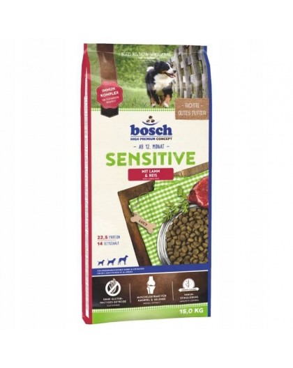 BOSCH Sensitive Lamb&Rice - dry dog food - 15 kg