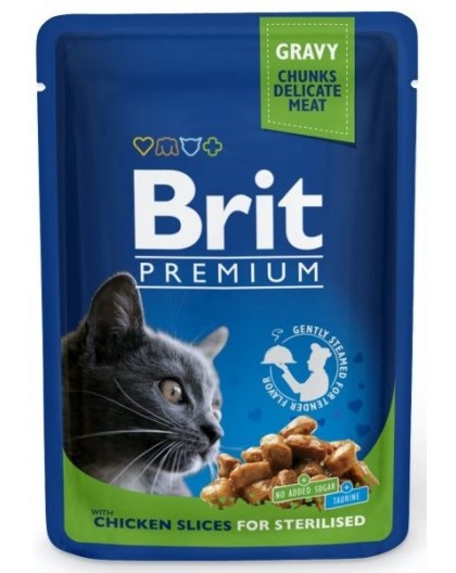 BRIT Premium Cat Chicken Sterilised - wet cat food - 100g