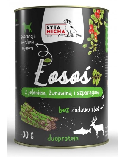SYTA MICHA Salmon with deer, cranberries and asparagus - wet dog food - 400g
