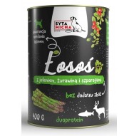 SYTA MICHA Salmon with deer, cranberries and asparagus - wet dog food - 400g