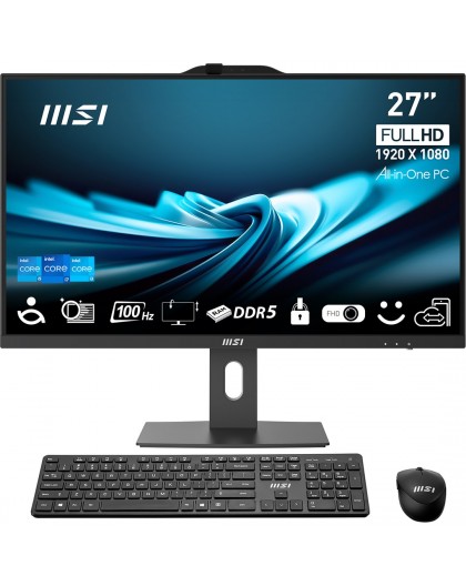 MSI Pro AP272P Intel® Core™ i5 68.6 cm (27") 1920 x 1080 pixels All-in-One PC 16 GB DDR4-SDRAM 512 GB SSD Windows 11 Pro Wi-Fi 6