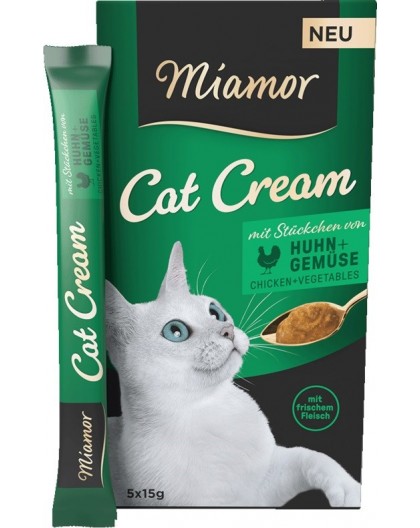 MIAMOR Cat Cream Chicken with vegetables - cat treats - 5x15g
