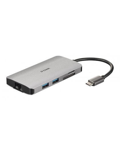 D-Link DUB-M810 - 8-in-1 USB-C Hub with HDMI/Ethernet/Card Reader/Power Delivery
