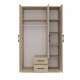 Topeshop ROMANA 120 SON L bedroom wardrobe/closet 6 shelves 3 door(s) Oak