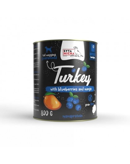 SYTA MICHA Turkey with berries and mango - wet dog food - 800g