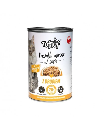 TUF TUF Pieces of meat in sauce with poultry - wet cat food - 415g