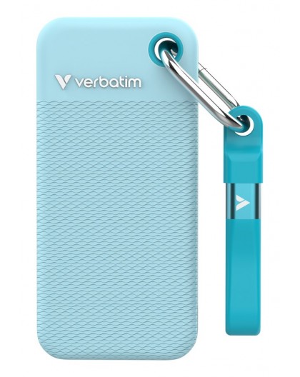 Verbatim Pocket SSD USB 3.2 Gen 2 2TB Polar Blue incl. two rubber sleeves