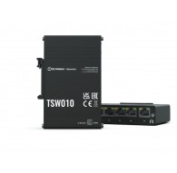 Teltonika TSW010 DIN Rain Switch 5 x Fast Ethernet (10/100) Power over Ethernet (PoE) Black