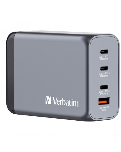 Verbatim GNC-240 GaN Charger 4 Port 240W USB A/C (EU/UK/US)
